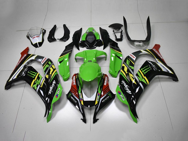 2016-2019 Green Black Red Ninja Monster Kawasaki ZX10R Motorbike Fairings UK Stores 2016-2019 Green Black Red Ninja Monster Kawasaki ZX10R Motorbike Fairings UK Stores