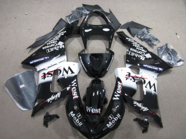2005-2006 Black West Mobil Ninja 636 Kawasaki ZX6R Motorbike Fairings UK Stores