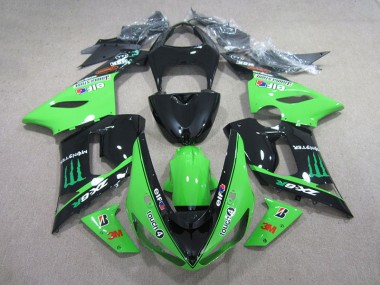 2005-2006 Black Green 3M Touch4 Monster Kawasaki ZX6R Motorbike Fairing UK Stores