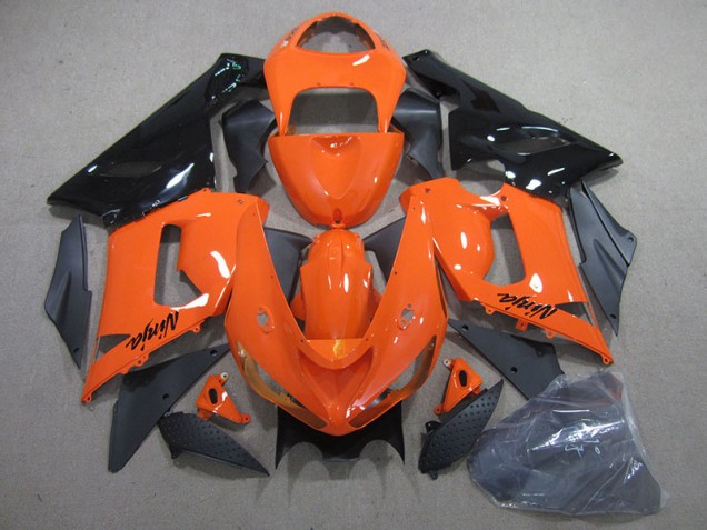 2005-2006 Orange Black Ninja Kawasaki ZX6R Bike Fairing UK Stores