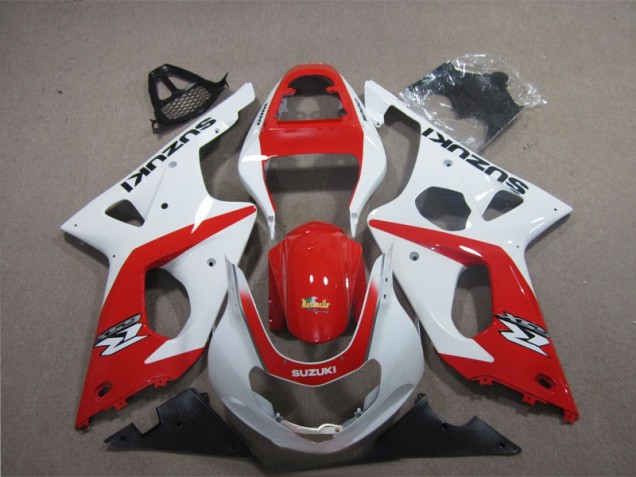 2003-2004 Red White Suzuki GSXR1000 Motorcyle Fairings UK Stores 2003-2004 Red White Suzuki GSXR1000 Motorcyle Fairings UK Stores