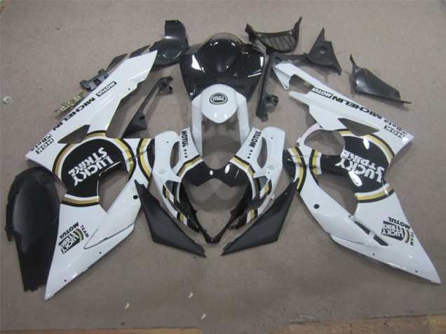 2005-2006 White Lucky Strike Black Motul Suzuki GSXR1000 Motorcycle Fairing Kit UK Stores 2005-2006 White Lucky Strike Black Motul Suzuki GSXR1000 Motorcycle Fairing Kit UK Stores