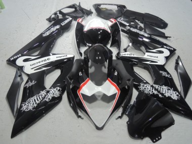 2005-2006 Black White Beacon Suzuki GSXR1000 Bike Fairing Kit UK Stores