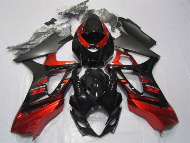 2007-2008 Black Red Suzuki GSXR1000 Motorcycle Fairing Kit UK Stores