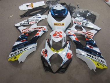 2007-2008 White Blue Dark Dog Suzuki GSXR1000 Bike Fairing UK Stores