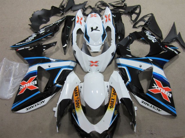 2009-2016 White Blue Brux Dark Dog Suzuki GSXR1000 Motorbike Fairing Kits UK Stores 2009-2016 White Blue Brux Dark Dog Suzuki GSXR1000 Motorbike Fairing Kits UK Stores