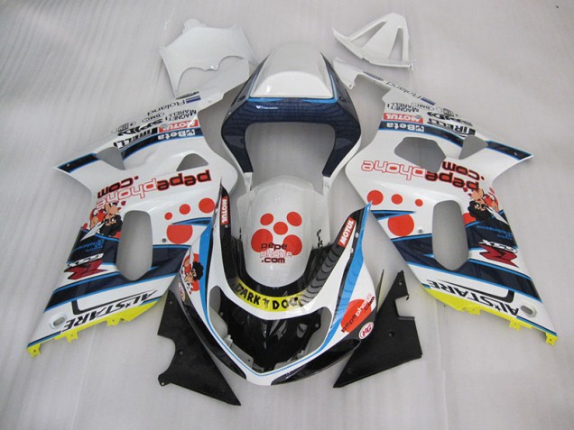 2001-2003 White Blue Dark Dog Suzuki GSXR600 Bike Fairings UK Stores 2001-2003 White Blue Dark Dog Suzuki GSXR600 Bike Fairings UK Stores