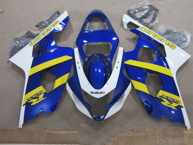 2004-2005 Blue White Yellow Suzuki GSXR600 Replacement Motorcycle Fairings UK Stores 2004-2005 Blue White Yellow Suzuki GSXR600 Replacement Motorcycle Fairings UK Stores