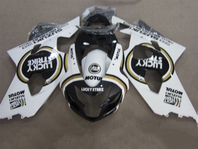 2004-2005 Black White Lucky Strike Motul Suzuki GSXR600 Motorcycle Fairings Kits UK Stores