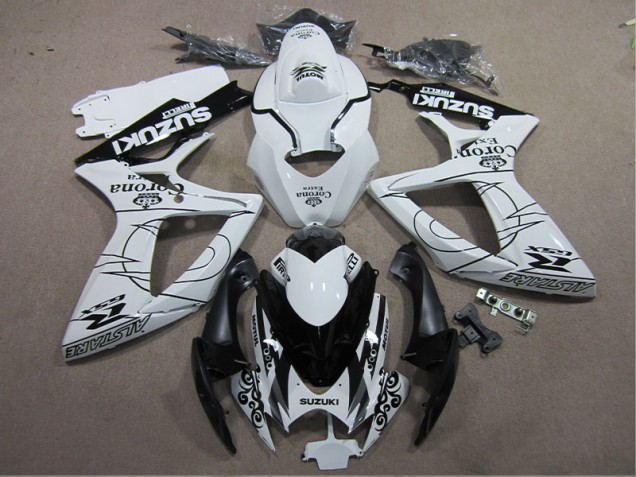 2006-2007 White Black Corona Extra Suzuki GSXR600 Motorcylce Fairings UK Stores 2006-2007 White Black Corona Extra Suzuki GSXR600 Motorcylce Fairings UK Stores