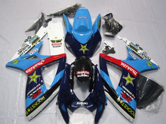 2006-2007 Blue White Rockstar Makita Suzuki GSXR600 Motor Bike Fairings UK Stores 2006-2007 Blue White Rockstar Makita Suzuki GSXR600 Motor Bike Fairings UK Stores