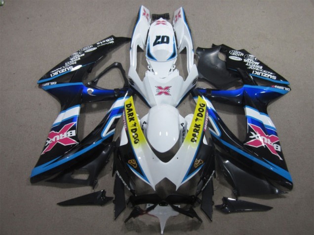 2008-2010 White Dark Dog 07 Suzuki GSXR600 Motorcycle Replacement Fairings UK Stores 2008-2010 White Dark Dog 07 Suzuki GSXR600 Motorcycle Replacement Fairings UK Stores