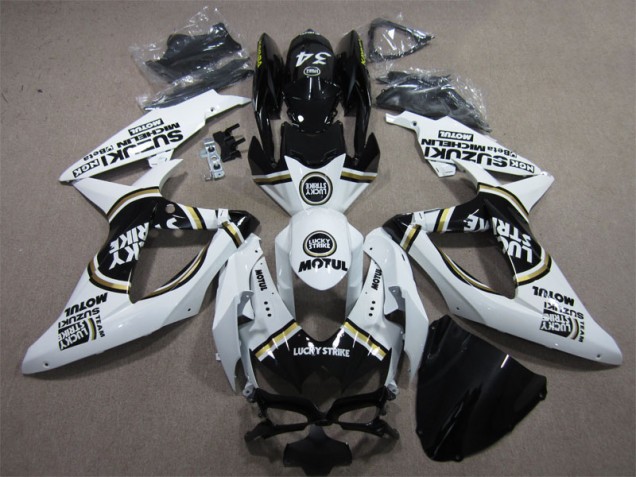 2008-2010 White Lucky Strike Black Motul Suzuki GSXR600 Motorbike Fairings UK Stores