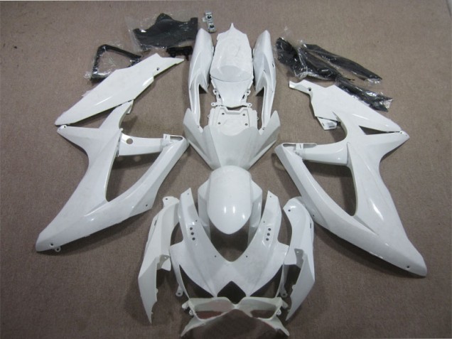 2008-2010 White Suzuki GSXR600 Motorcycle Fairing Kit UK Stores 2008-2010 White Suzuki GSXR600 Motorcycle Fairing Kit UK Stores