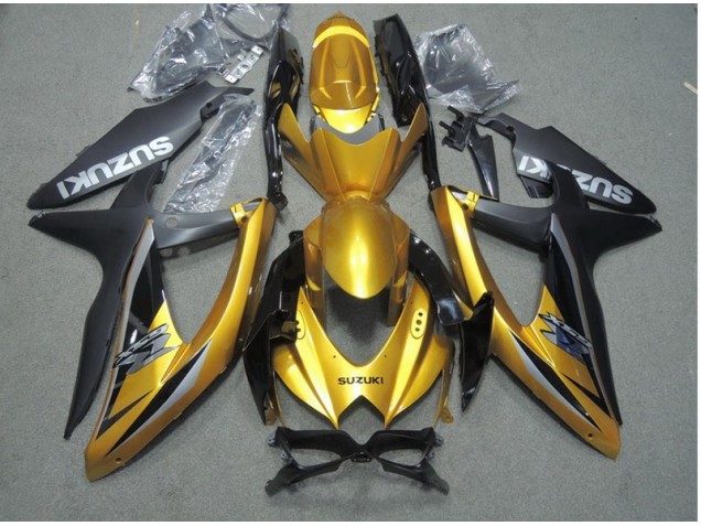 2008-2010 Black Gold Suzuki GSXR600 Motor Bike Fairings UK Stores