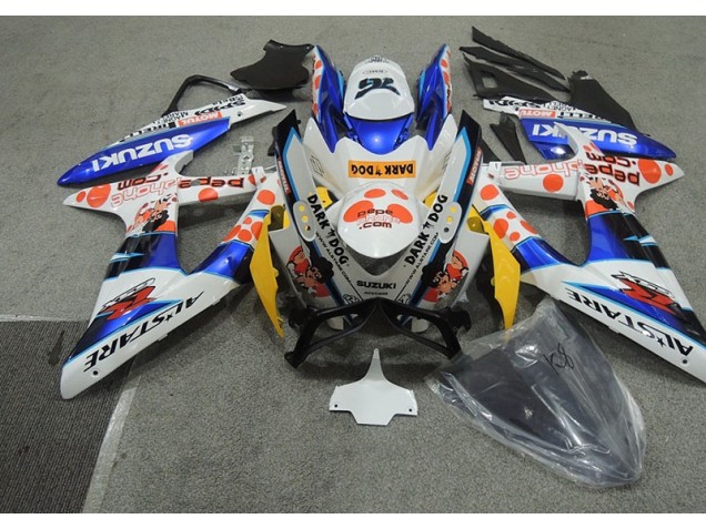 2008-2010 White Blue Dark Dog Suzuki GSXR600 Bike Fairings UK Stores 2008-2010 White Blue Dark Dog Suzuki GSXR600 Bike Fairings UK Stores