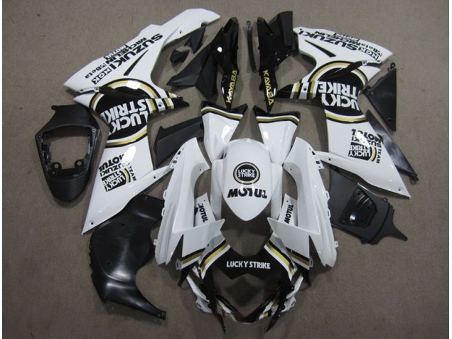 2011-2021 White Lucky Strike Black Motul Suzuki GSXR600 Motorcycle Bodywork UK Stores 2011-2021 White Lucky Strike Black Motul Suzuki GSXR600 Motorcycle Bodywork UK Stores
