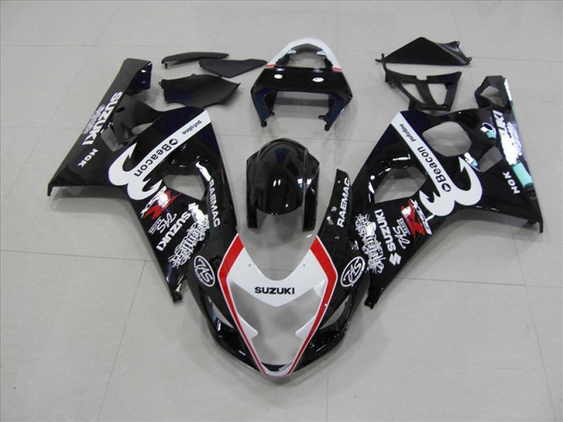 2004-2005 Black Red Beacon Suzuki GSXR750 Motorbike Fairings UK Stores