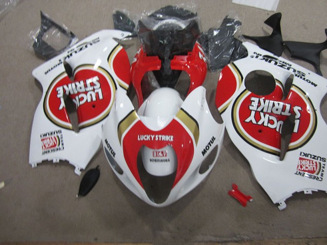 1996-2007 White Lucky Strike Motul Suzuki GSXR1300 Hayabusa Motorcycle Fairings Kit UK Stores 1996-2007 White Lucky Strike Motul Suzuki GSXR1300 Hayabusa Motorcycle Fairings Kit UK Stores