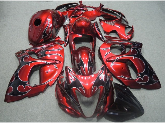 2008-2019 Red Black Flame Suzuki GSXR1300 Hayabusa Motorcyle Fairings UK Stores 2008-2019 Red Black Flame Suzuki GSXR1300 Hayabusa Motorcyle Fairings UK Stores