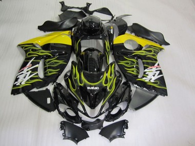 2008-2019 Black Yellow Flame Suzuki GSXR1300 Hayabusa Motorcycle Fairing Kits UK Stores