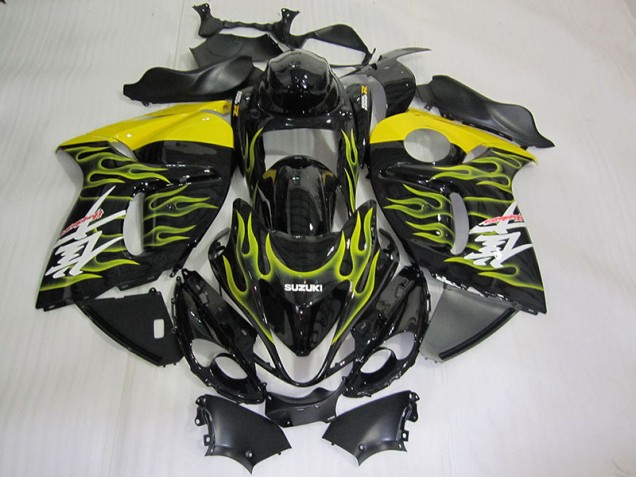 2008-2019 Black Yellow Flame Suzuki GSXR1300 Hayabusa Motorcycle Fairing Kits UK Stores 2008-2019 Black Yellow Flame Suzuki GSXR1300 Hayabusa Motorcycle Fairing Kits UK Stores
