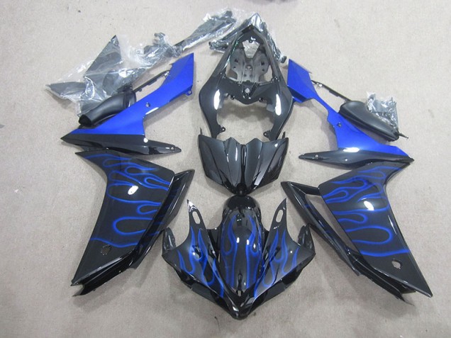 2007-2008 Black Blue Flame Yamaha YZF R1 Motorcycle Fairing UK Stores