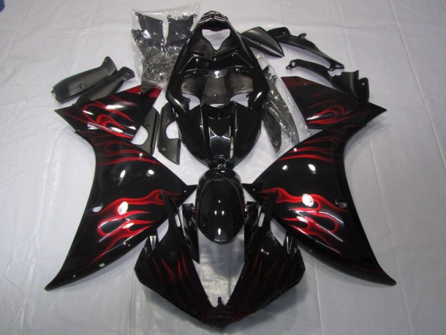 2009-2011 Black Red Flame Yamaha YZF R1 Motor Fairings UK Stores 2009-2011 Black Red Flame Yamaha YZF R1 Motor Fairings UK Stores