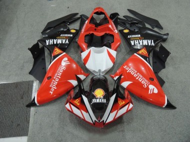 2009-2011 Black White Santander Red Yamaha YZF R1 Motorcycle Fairing Kits UK Stores