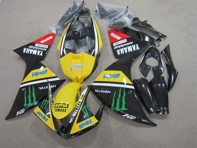 2009-2011 Black Yellow Motul Monster Yamaha YZF R1 Bike Fairing UK Stores