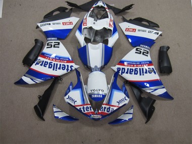 2012-2014 White Blue Volvo Sterilgarda 25 Yamaha YZF R1 Motorcycle Fairings Kit UK Stores