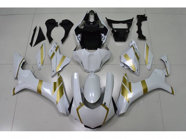 2015-2019 White with Gold Decal Yamaha YZF R1 Motor Fairings UK Stores 2015-2019 White with Gold Decal Yamaha YZF R1 Motor Fairings UK Stores