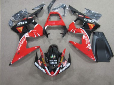 2003-2005 Red Black Santander Yamaha YZF R6 Motorcycle Replacement Fairings UK Stores