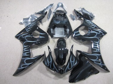 2003-2005 Black with Flame Yamaha YZF R6 Motorcyle Fairings UK Stores