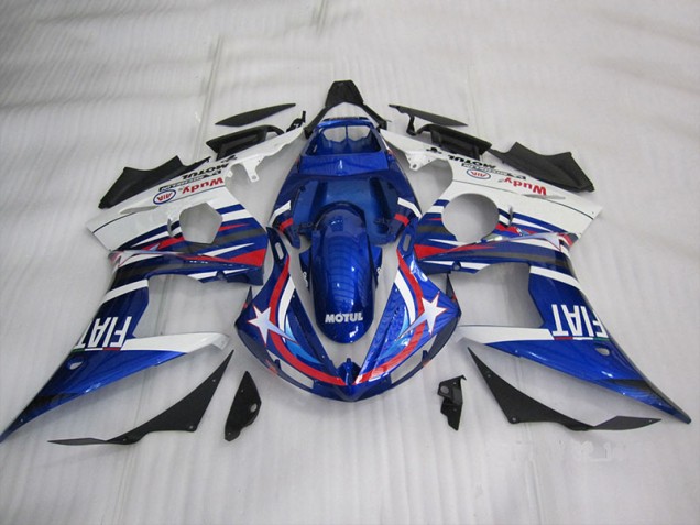 2003-2005 Blue White Motul Fiat Yamaha YZF R6 Motorcycle Fairing UK Stores 2003-2005 Blue White Motul Fiat Yamaha YZF R6 Motorcycle Fairing UK Stores